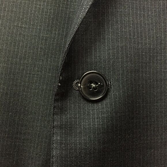 ERMENEGILDO ZEGNA Wool Su Misura Charcoal Pinstrp Blazer Sport Coat Jacket 46L - Picture 4 of 7